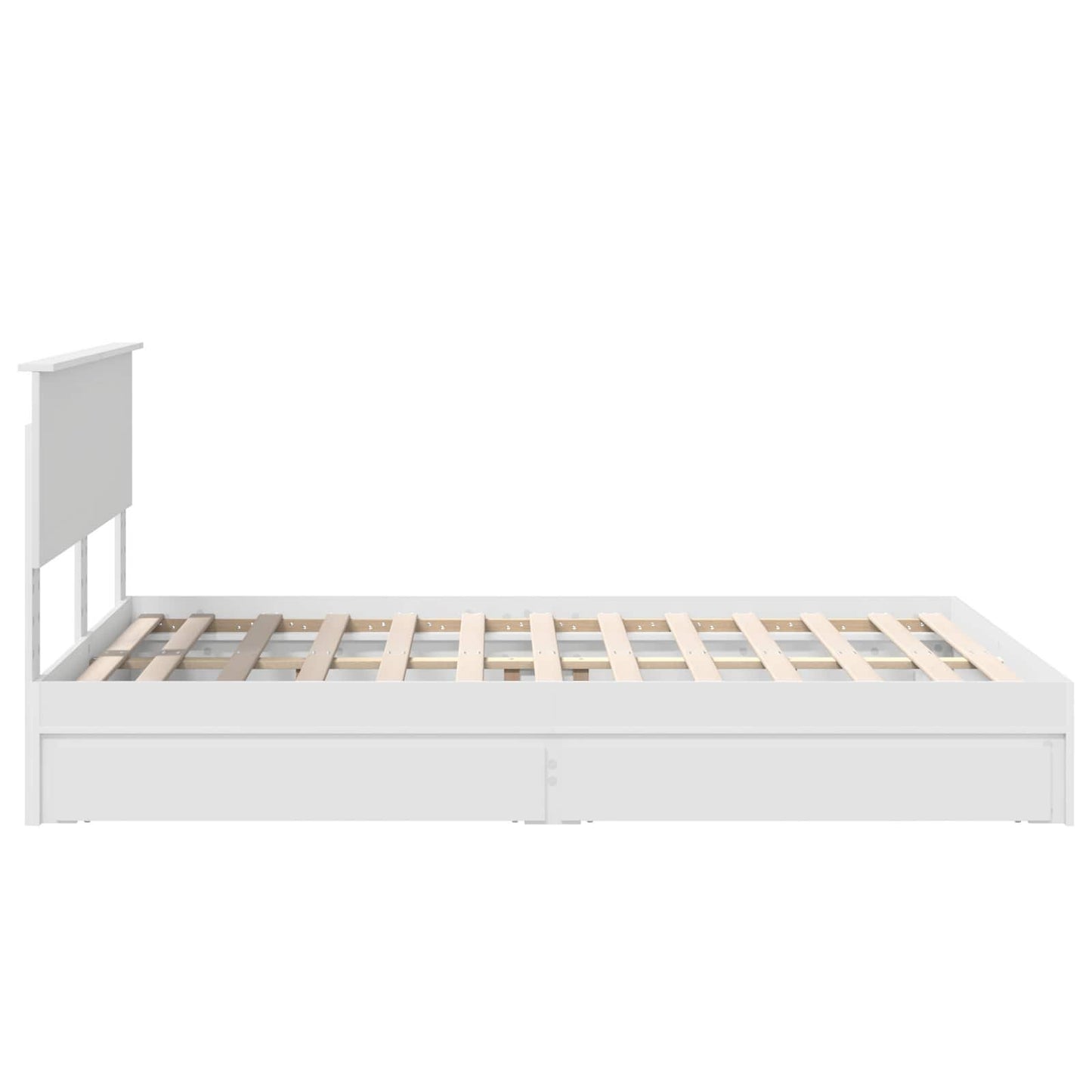 vidaXL Storage Bed with Headboard White 135 x 190 cm Engineered Wood