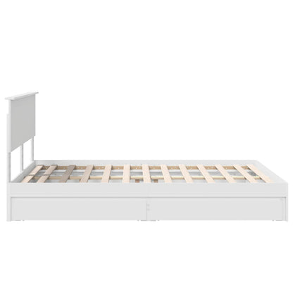 vidaXL Storage Bed with Headboard White 135 x 190 cm Engineered Wood