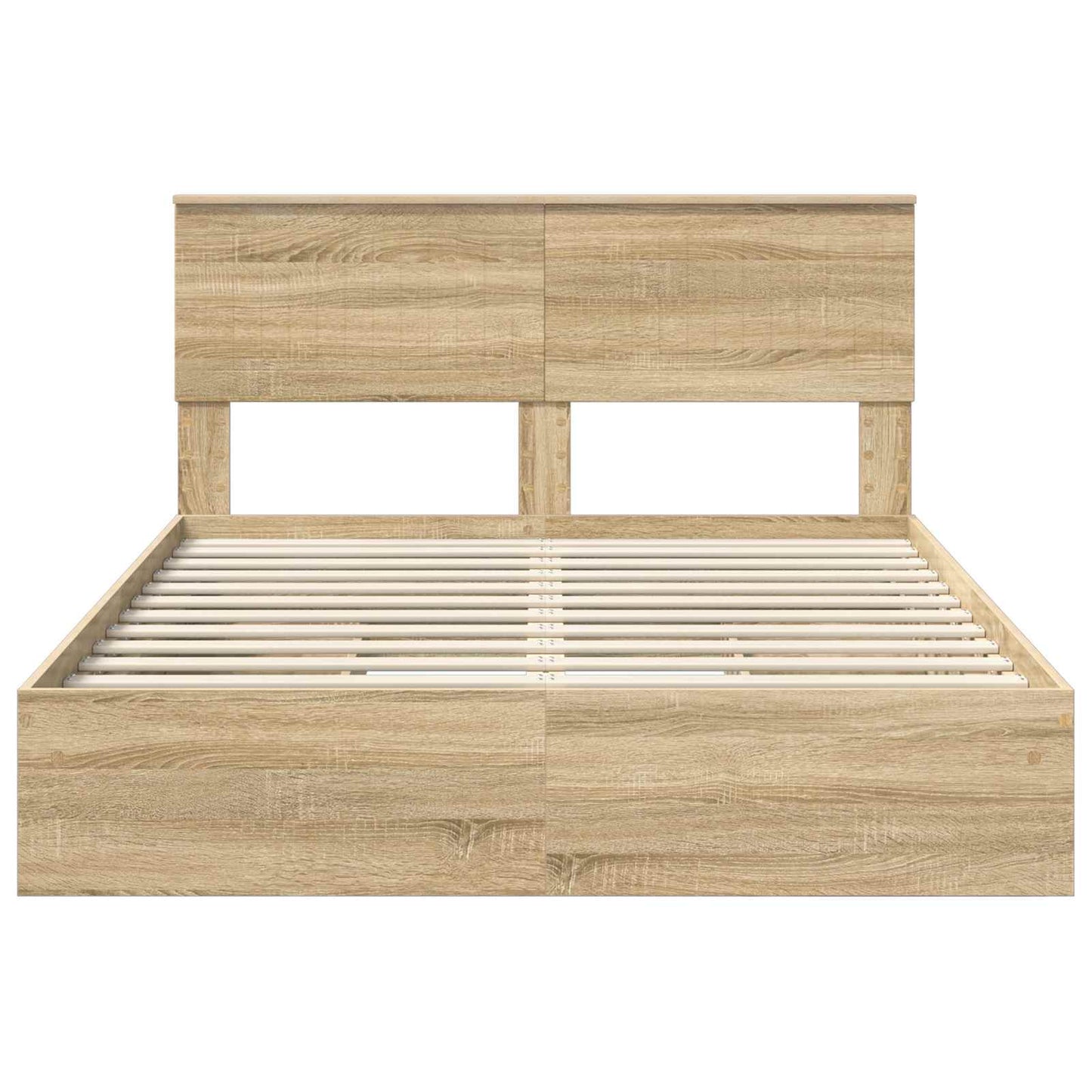 vidaXL Storage Bed with Drawer Sonoma Oak 135 x 190 cm Engineered Wood