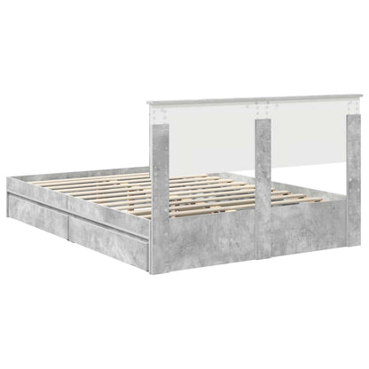 vidaXL Storage Bed Concrete Grey 135 x 190 cm Engineered Wood