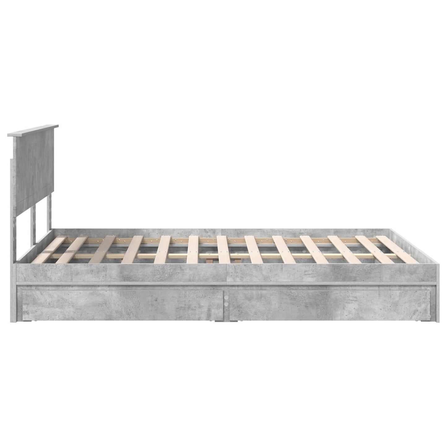 vidaXL Storage Bed Concrete Grey 135 x 190 cm Engineered Wood