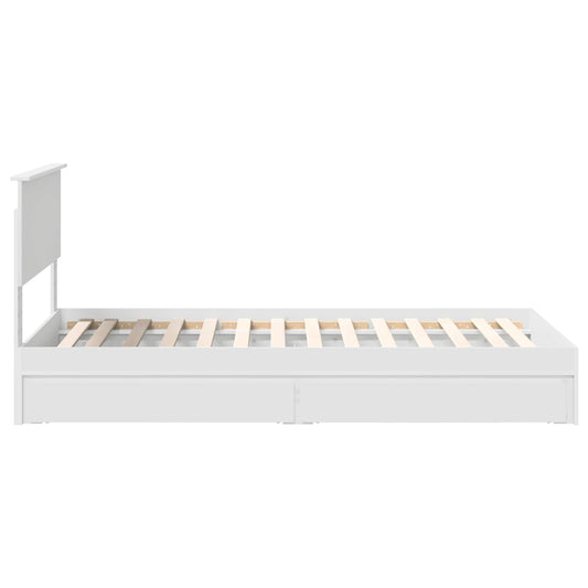 vidaXL Storage Bed with Headboard White 100 x 200 cm Engineered Wood
