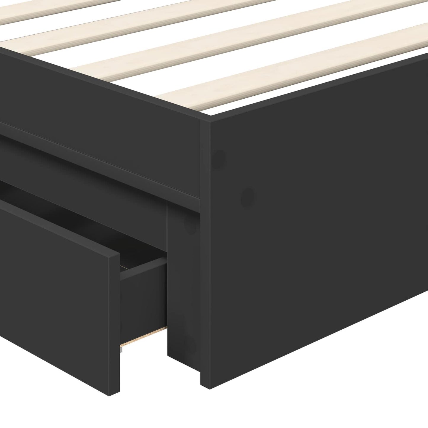 vidaXL Storage Bed with Headboard Black 100 x 200 cm Engineered Wood