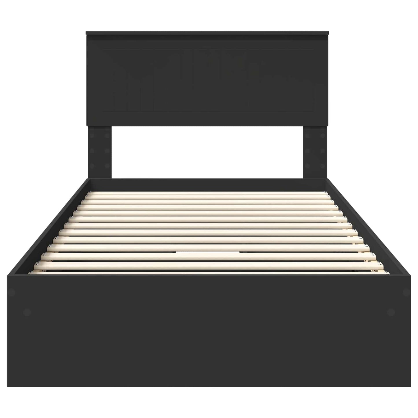 vidaXL Storage Bed with Headboard Black 100 x 200 cm Engineered Wood