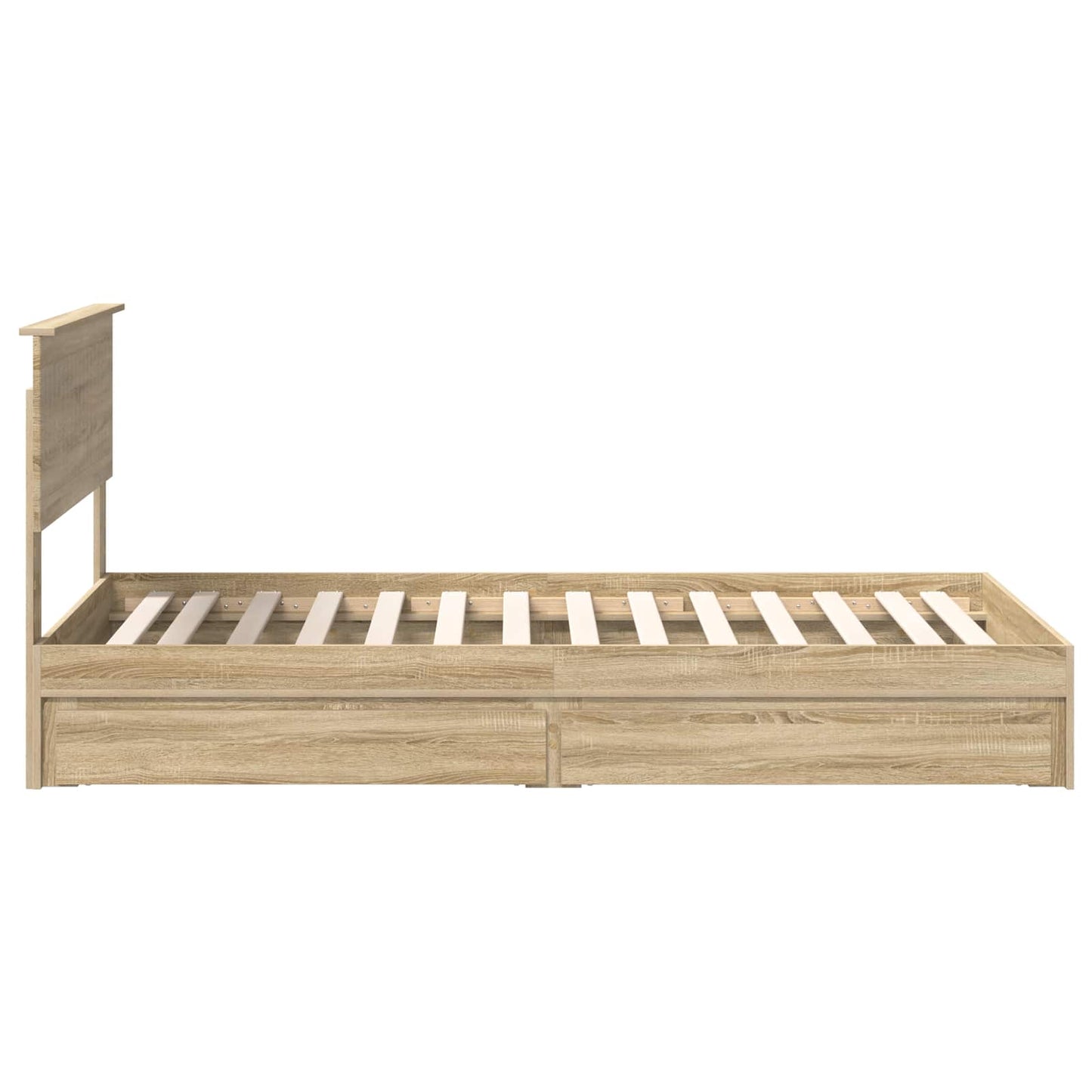 vidaXL Storage Bed with Drawer Sonoma Oak 100 x 200 cm Engineered Wood