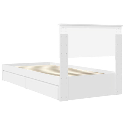vidaXL Storage Bed with Headboard White 90 x 200 cm Engineered Wood