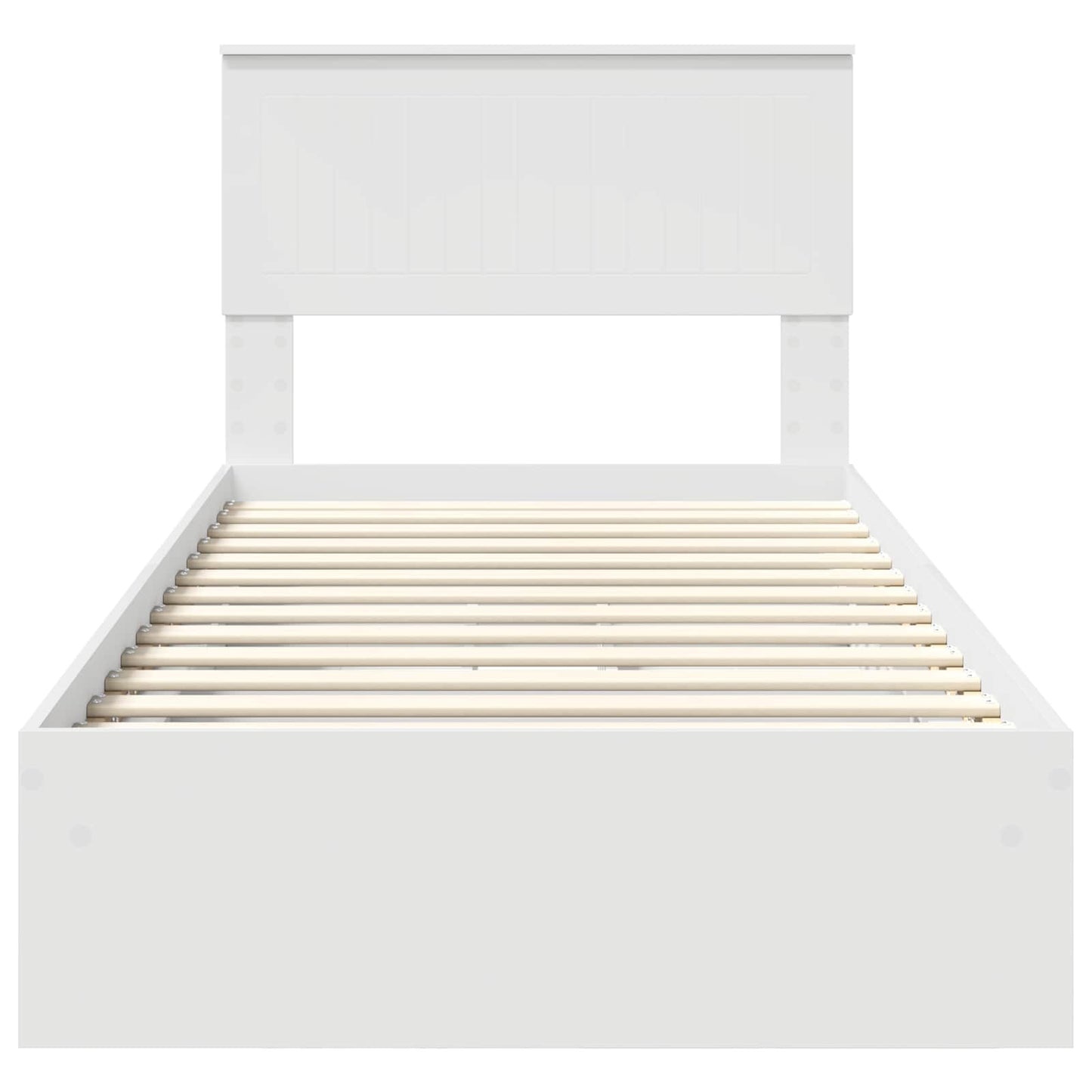 vidaXL Storage Bed with Headboard White 90 x 200 cm Engineered Wood