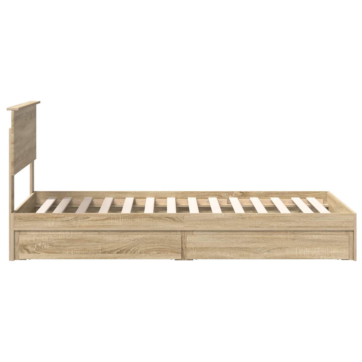 vidaXL Storage Bed with Drawer Sonoma Oak 90 x 200 cm Engineered Wood
