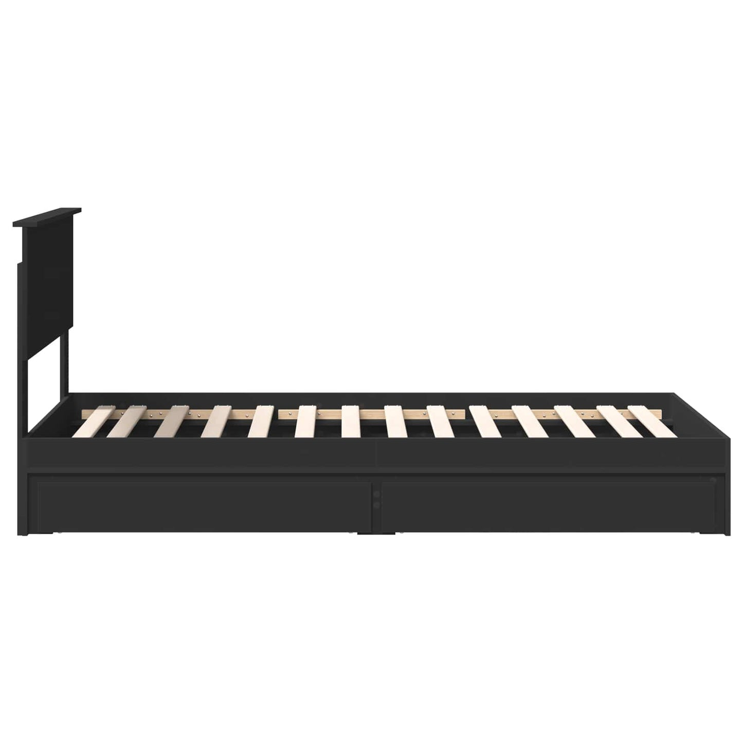 vidaXL Storage Bed with Headboard Black 90 x 190 cm Engineered Wood