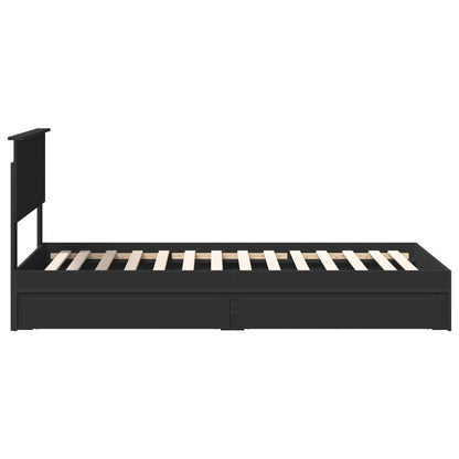 vidaXL Storage Bed with Headboard Black 90 x 190 cm Engineered Wood