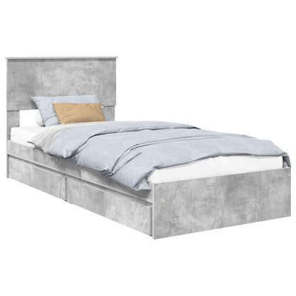 vidaXL Storage Bed Concrete Grey 90 x 190 cm Engineered Wood