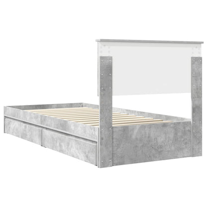 vidaXL Storage Bed Concrete Grey 90 x 190 cm Engineered Wood