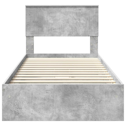 vidaXL Storage Bed Concrete Grey 90 x 190 cm Engineered Wood