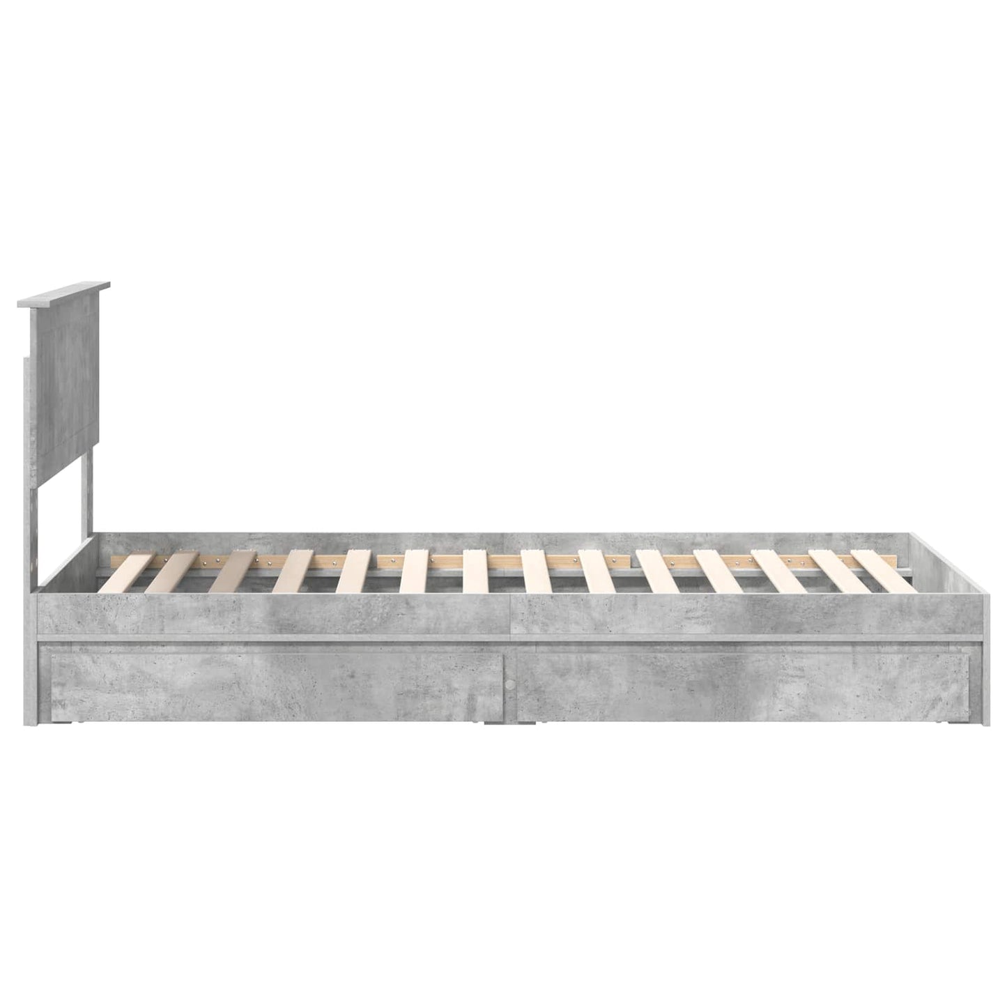 vidaXL Storage Bed Concrete Grey 90 x 190 cm Engineered Wood