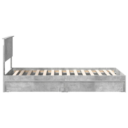 vidaXL Storage Bed Concrete Grey 90 x 190 cm Engineered Wood