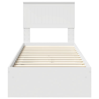 vidaXL Storage Bed with Headboard White 75 x 190 cm Engineered Wood