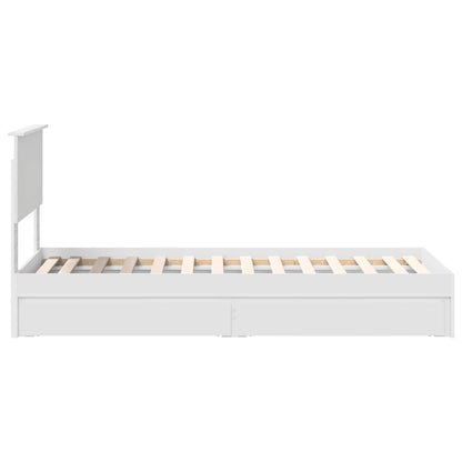 vidaXL Storage Bed with Headboard White 75 x 190 cm Engineered Wood