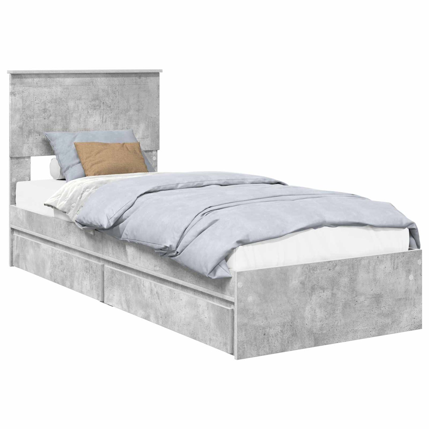 vidaXL Storage Bed Concrete Grey 75 x 190 cm Engineered Wood