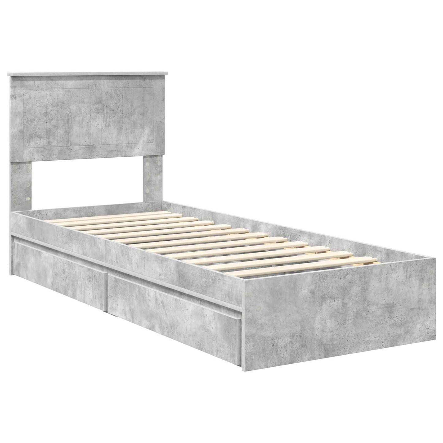 vidaXL Storage Bed Concrete Grey 75 x 190 cm Engineered Wood