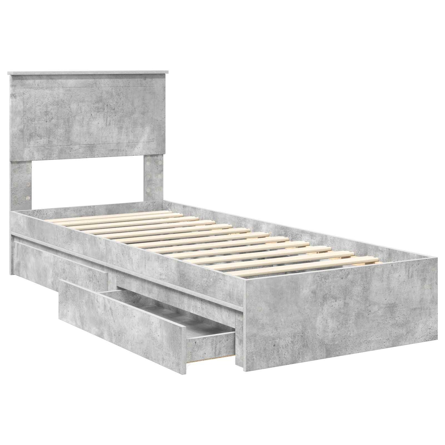 vidaXL Storage Bed Concrete Grey 75 x 190 cm Engineered Wood