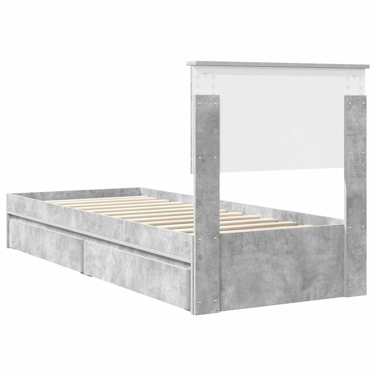 vidaXL Storage Bed Concrete Grey 75 x 190 cm Engineered Wood