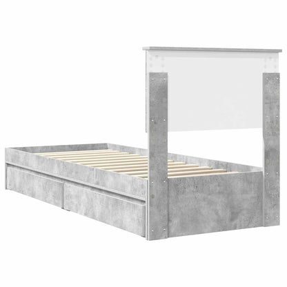 vidaXL Storage Bed Concrete Grey 75 x 190 cm Engineered Wood