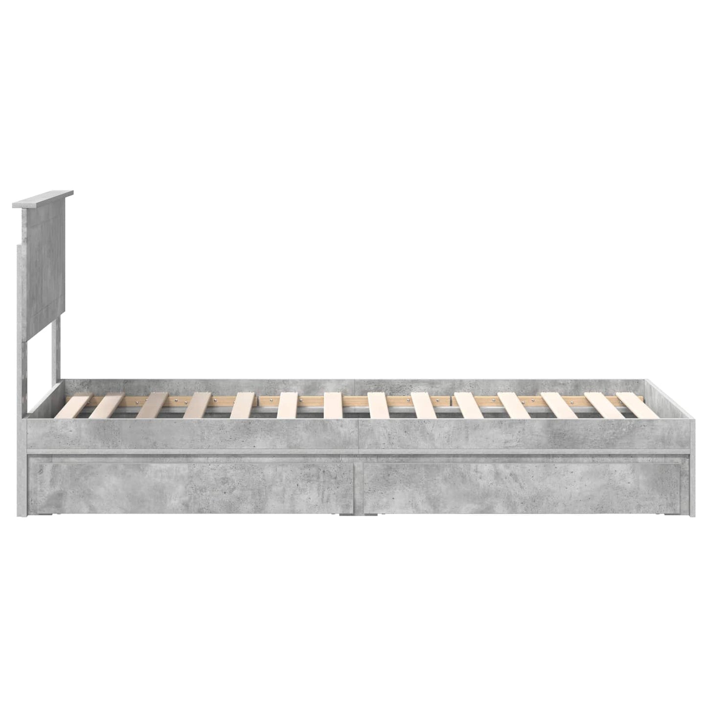 vidaXL Storage Bed Concrete Grey 75 x 190 cm Engineered Wood