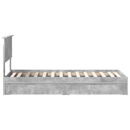 vidaXL Storage Bed Concrete Grey 75 x 190 cm Engineered Wood