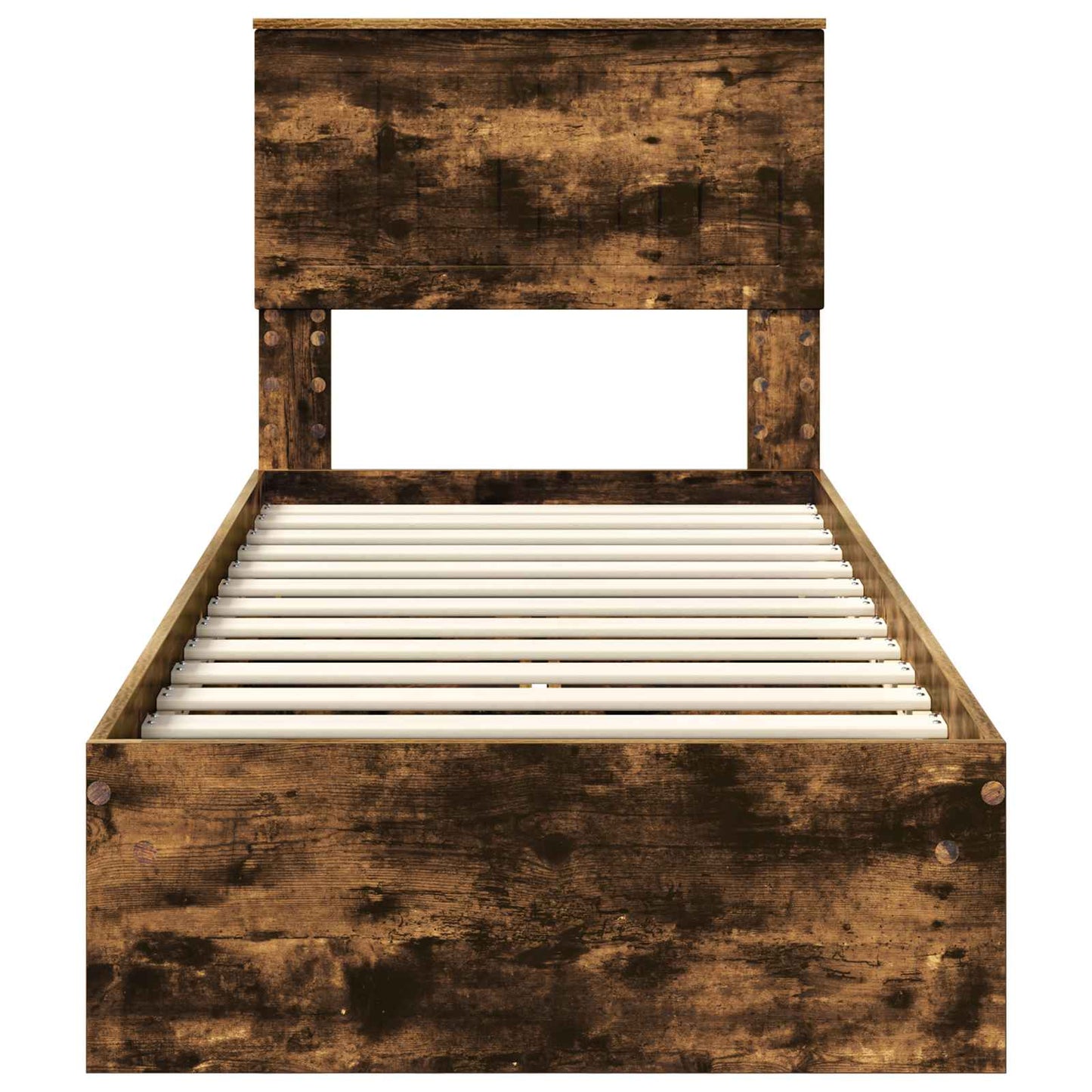vidaXL Storage Bed with Drawer Smoked Oak 75 x 190 cm Engineered Wood