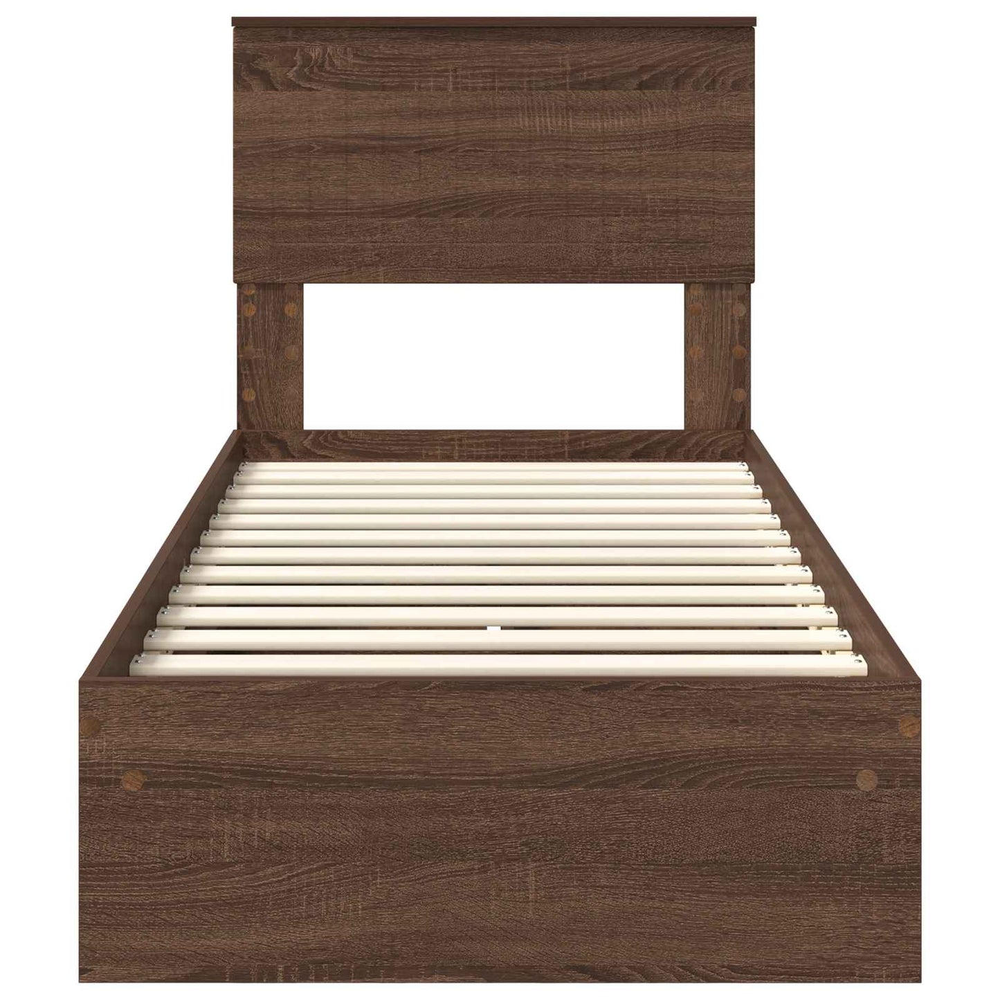 vidaXL Storage Bed with Drawer Brown Oak 75 x 190 cm Engineered Wood