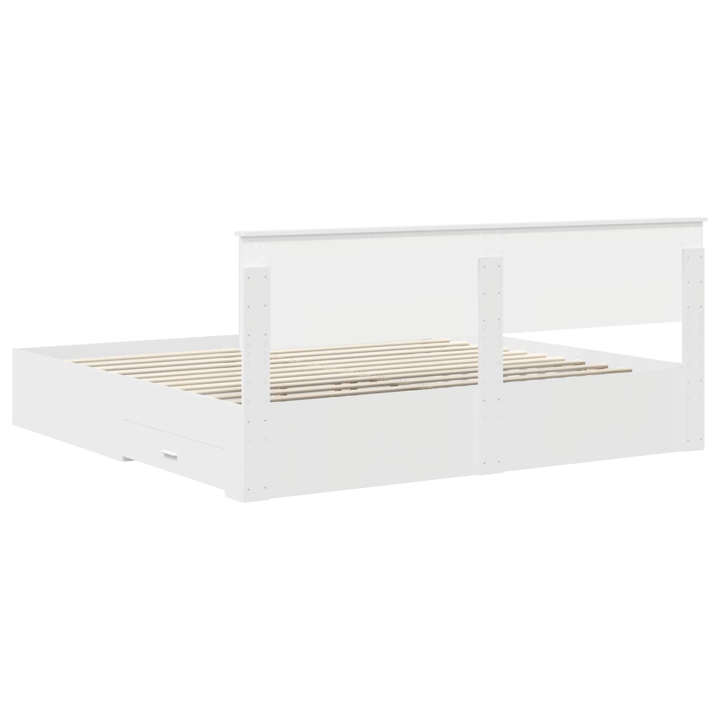 vidaXL Bed Frame with Headboard White 200 x 200 cm Engineered Wood