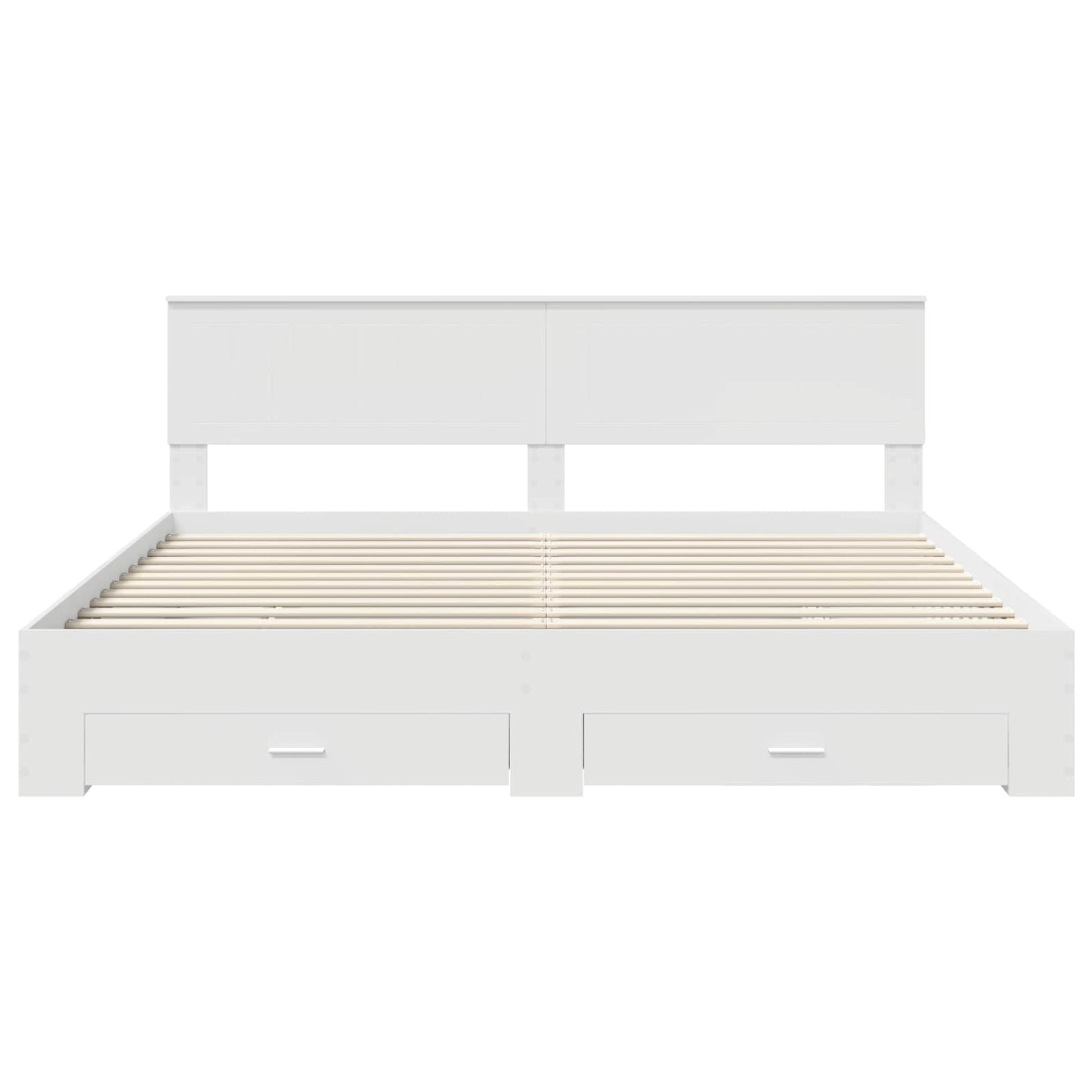 vidaXL Bed Frame with Headboard White 200 x 200 cm Engineered Wood