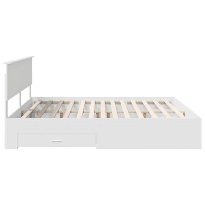 vidaXL Bed Frame with Headboard White 200 x 200 cm Engineered Wood