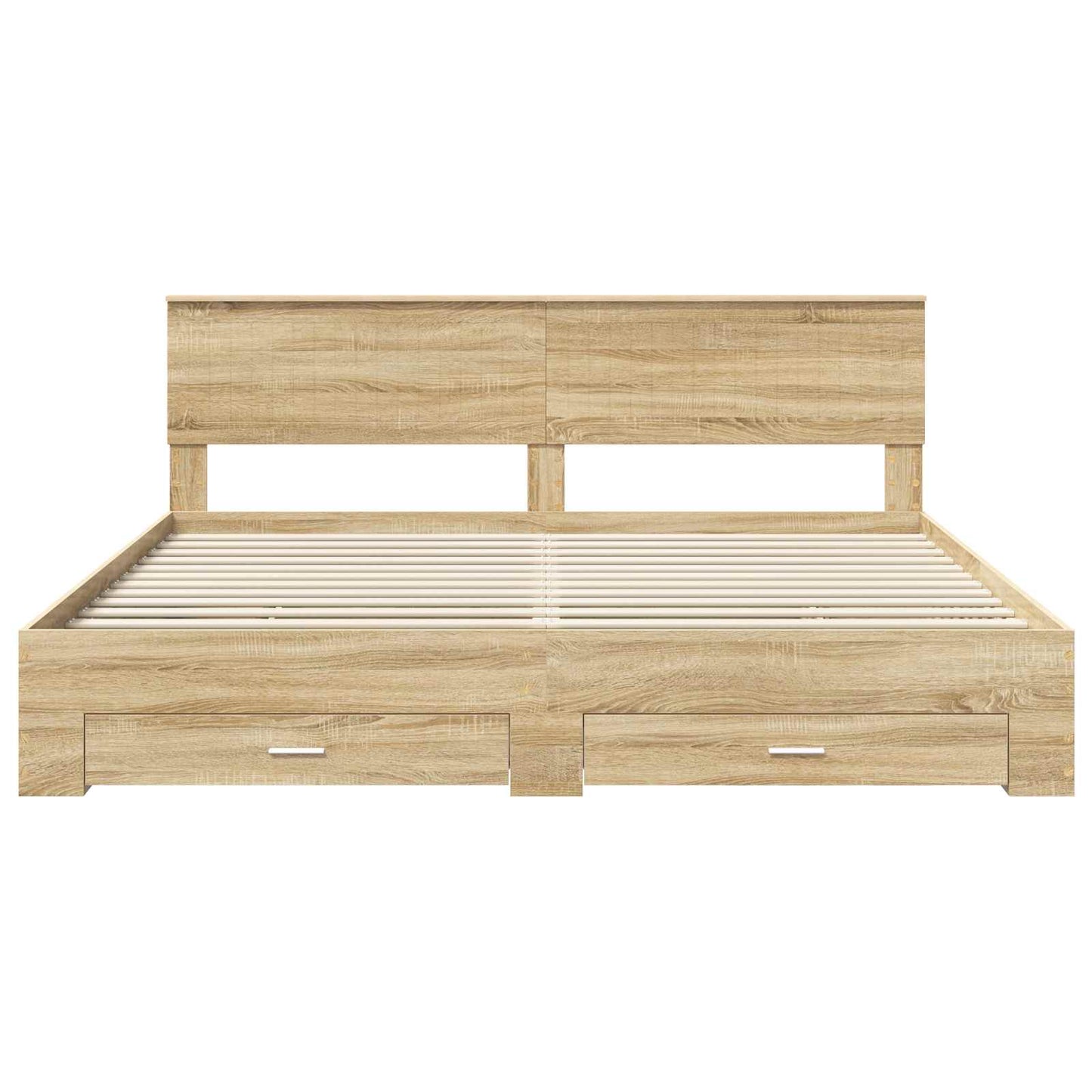 vidaXL Bed Frame with Drawer Sonoma Oak 200 x 200 cm Engineered Wood