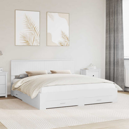 vidaXL Bed Frame with Headboard White 180 x 200 cm Engineered Wood