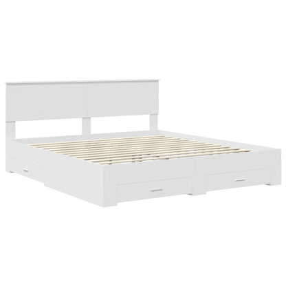vidaXL Bed Frame with Headboard White 180 x 200 cm Engineered Wood