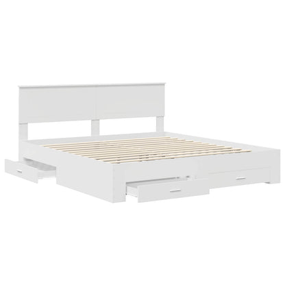 vidaXL Bed Frame with Headboard White 180 x 200 cm Engineered Wood