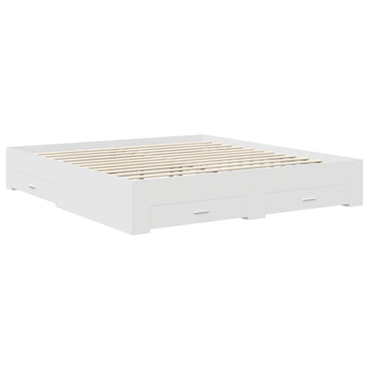 vidaXL Bed Frame with Headboard White 180 x 200 cm Engineered Wood