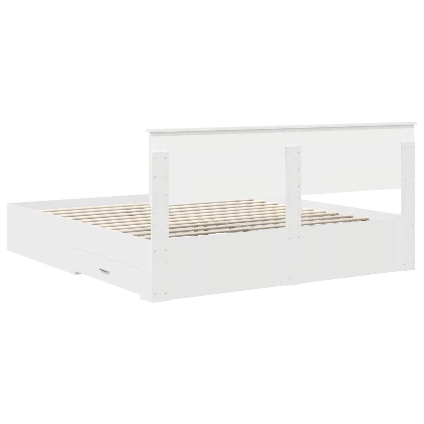vidaXL Bed Frame with Headboard White 180 x 200 cm Engineered Wood