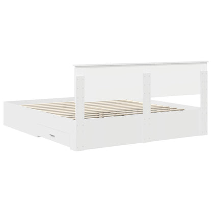 vidaXL Bed Frame with Headboard White 180 x 200 cm Engineered Wood