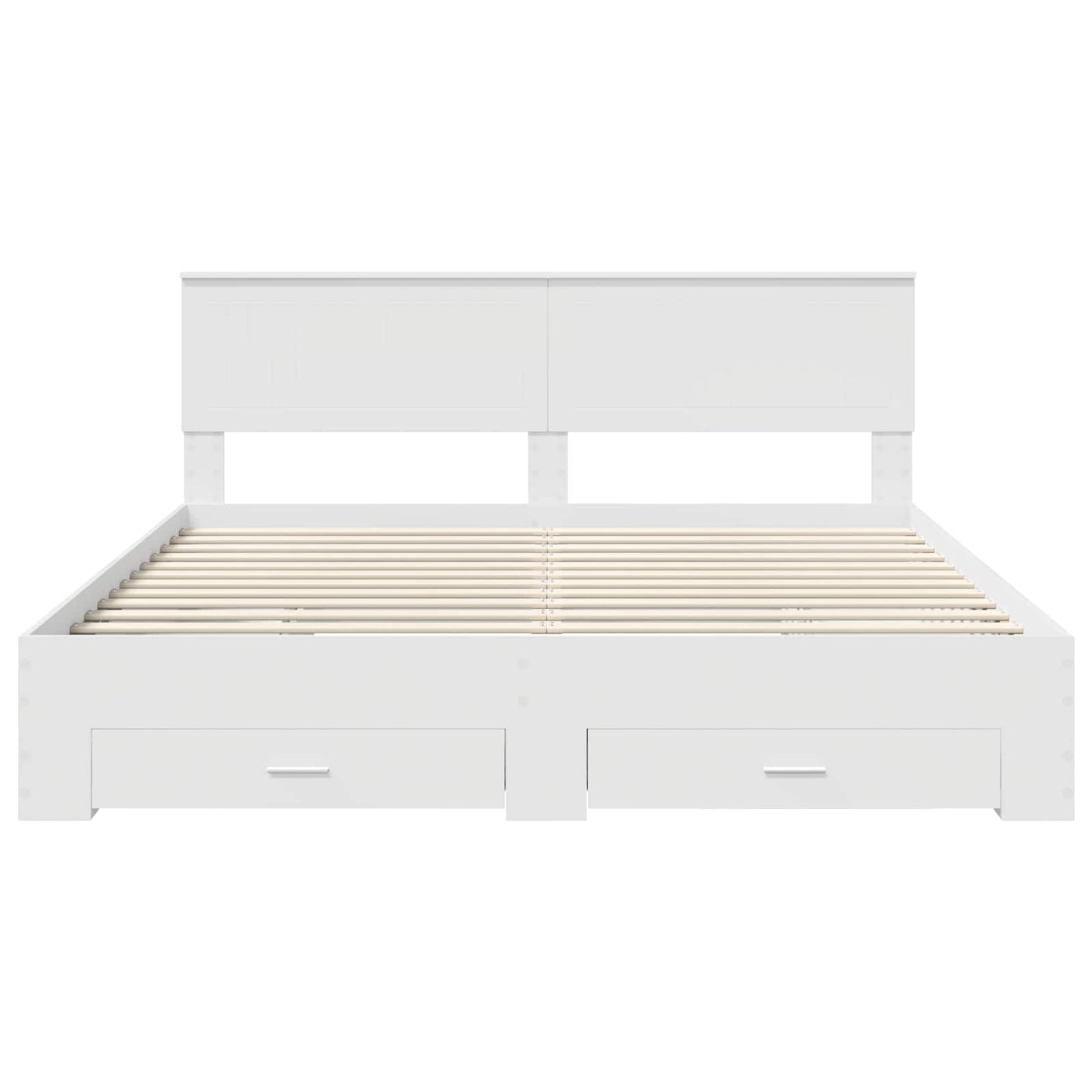 vidaXL Bed Frame with Headboard White 180 x 200 cm Engineered Wood