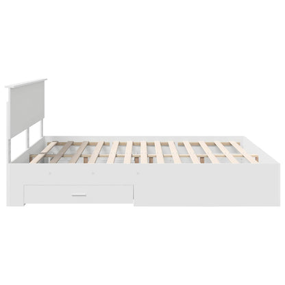 vidaXL Bed Frame with Headboard White 180 x 200 cm Engineered Wood