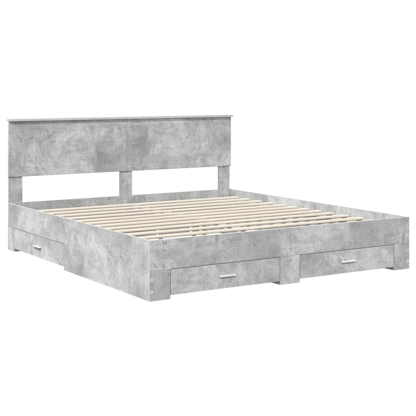 vidaXL Bed Frame Concrete Grey 180 x 200 cm Engineered Wood