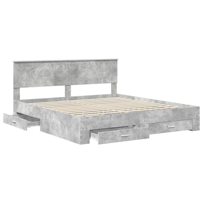 vidaXL Bed Frame Concrete Grey 180 x 200 cm Engineered Wood