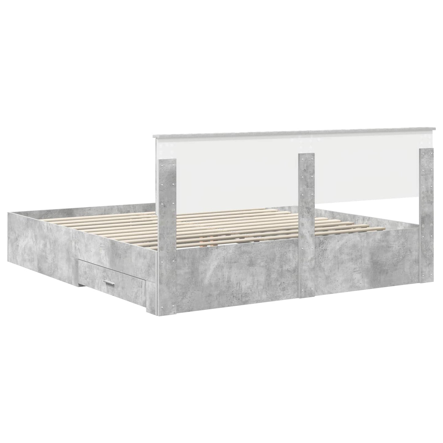 vidaXL Bed Frame Concrete Grey 180 x 200 cm Engineered Wood