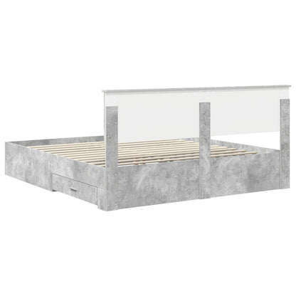 vidaXL Bed Frame Concrete Grey 180 x 200 cm Engineered Wood