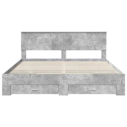 vidaXL Bed Frame Concrete Grey 180 x 200 cm Engineered Wood