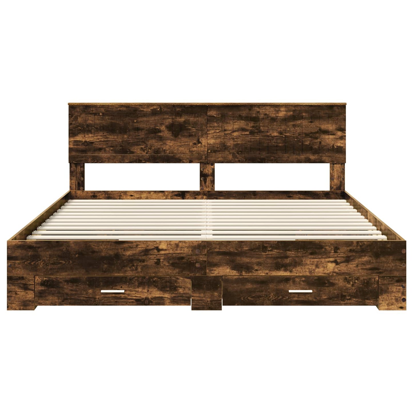 vidaXL Bed Frame with Drawer Smoked Oak 180 x 200 cm Engineered Wood