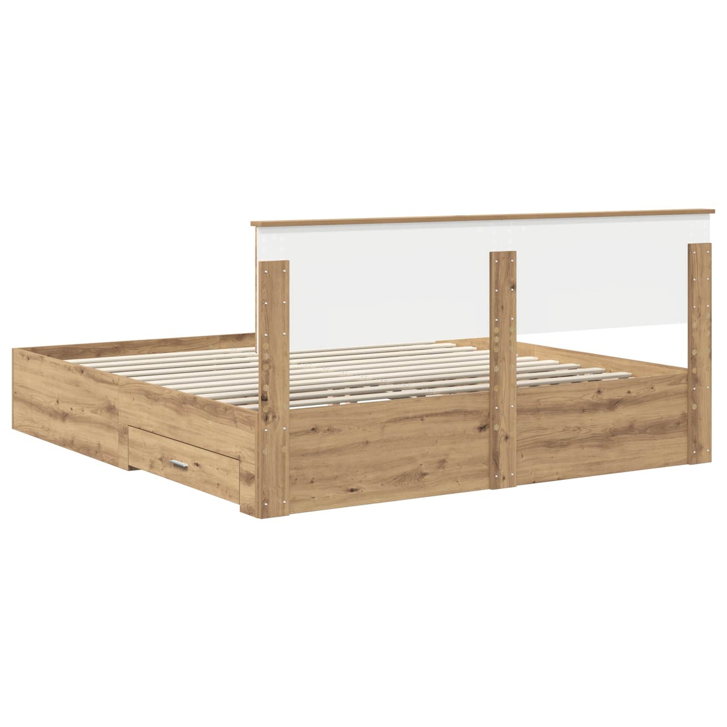 vidaXL Bed Frame with Drawer Artisan Oak 180 x 200 cm Engineered Wood