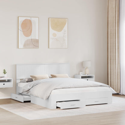 vidaXL Bed Frame with Drawer White 160 x 200 cm Engineered Wood